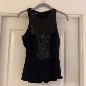 Bebe sequin racer back sleeveless top